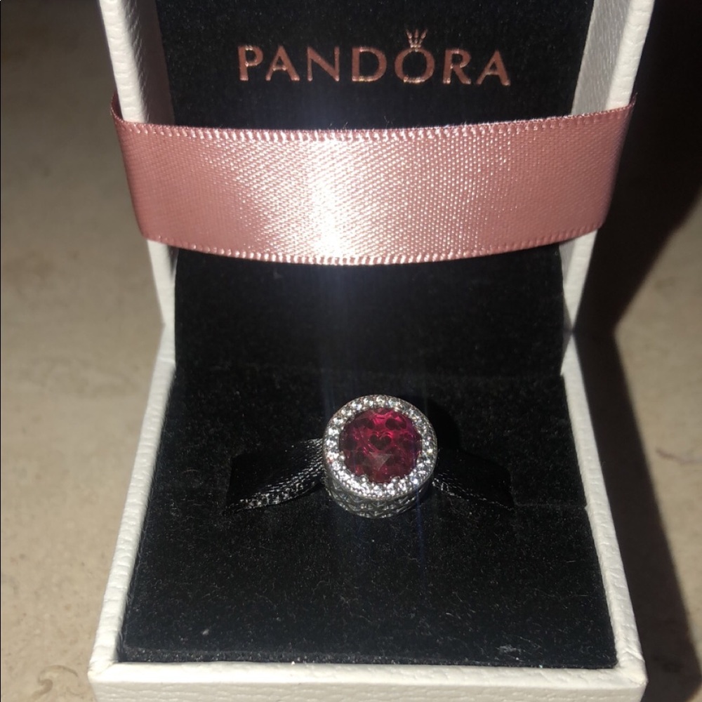 RADIANT HEARTS CHARM, CERISE CRYSTAL & CLEAR CZ